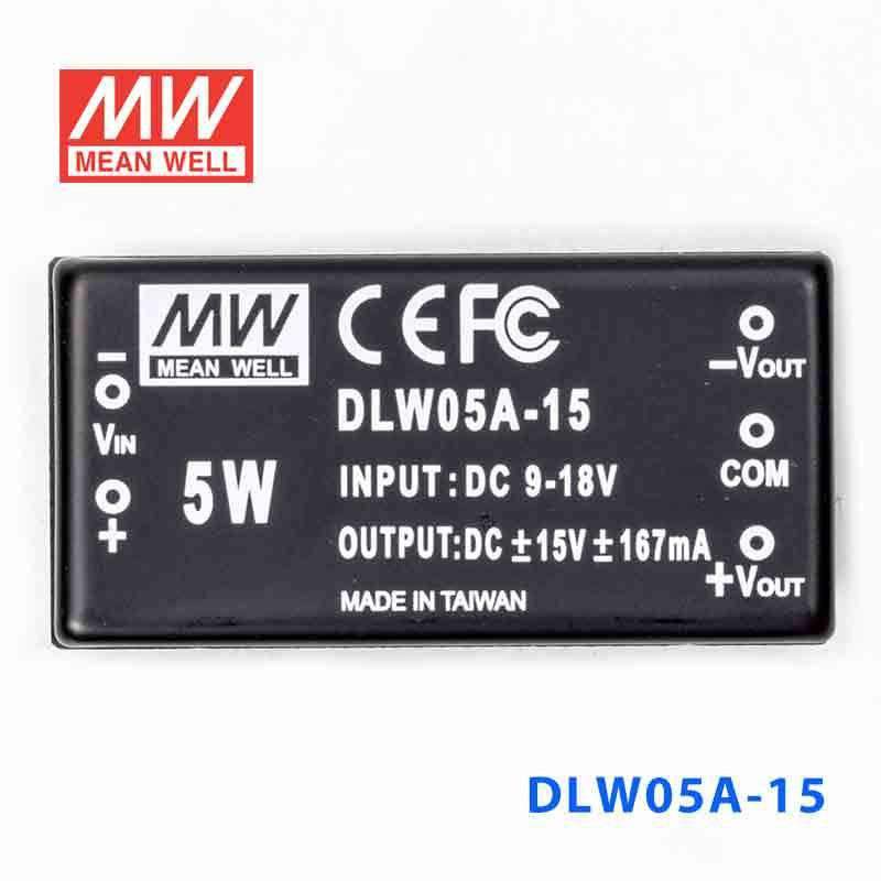 Mean Well DLW05A-15 DC-DC Converter - 5W - 9~18V in ±15V out 167mA - PHOTO 2