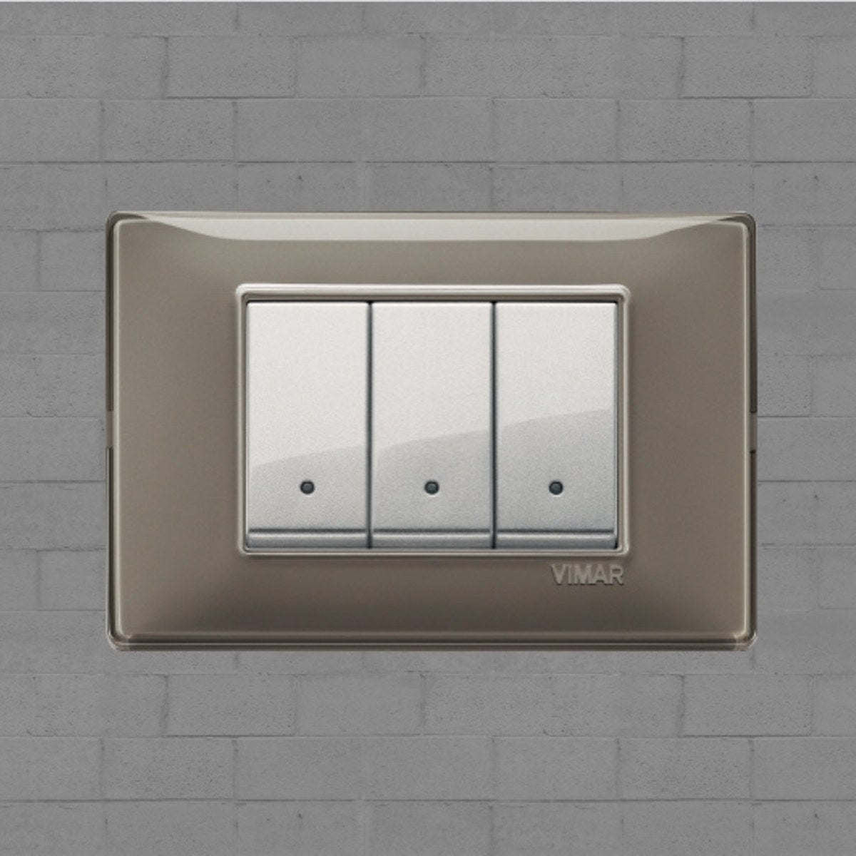 Vimar Plana Plastic 3 Gang Switch - Reflex Ash - 16A - PHOTO 14