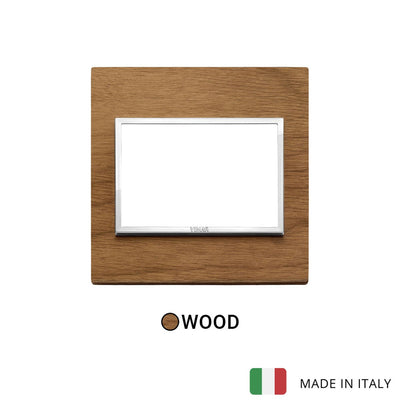 Vimar Eikon Evo Plate 3M Wood Italian Walnut - British Standard