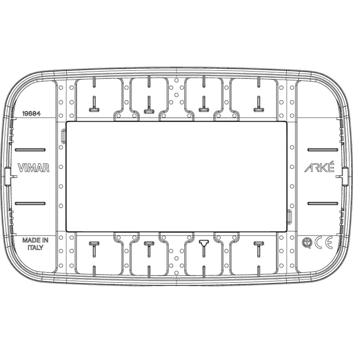 Vimar Arke Round Plate 4M Reflex Marine Blue - PHOTO 2