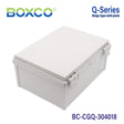 Boxco Q-Series 300×400×180mm Plastic Enclosure, IP67, IK08, PC, Grey Cover, Plastic Hinge and Latch Type