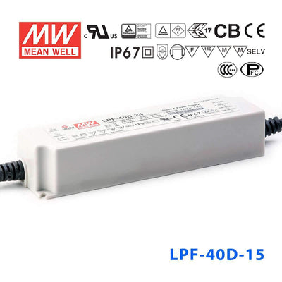 Mean Well LPF-40D-15 Power Supply 40W 15V - Dimmable 2.67A