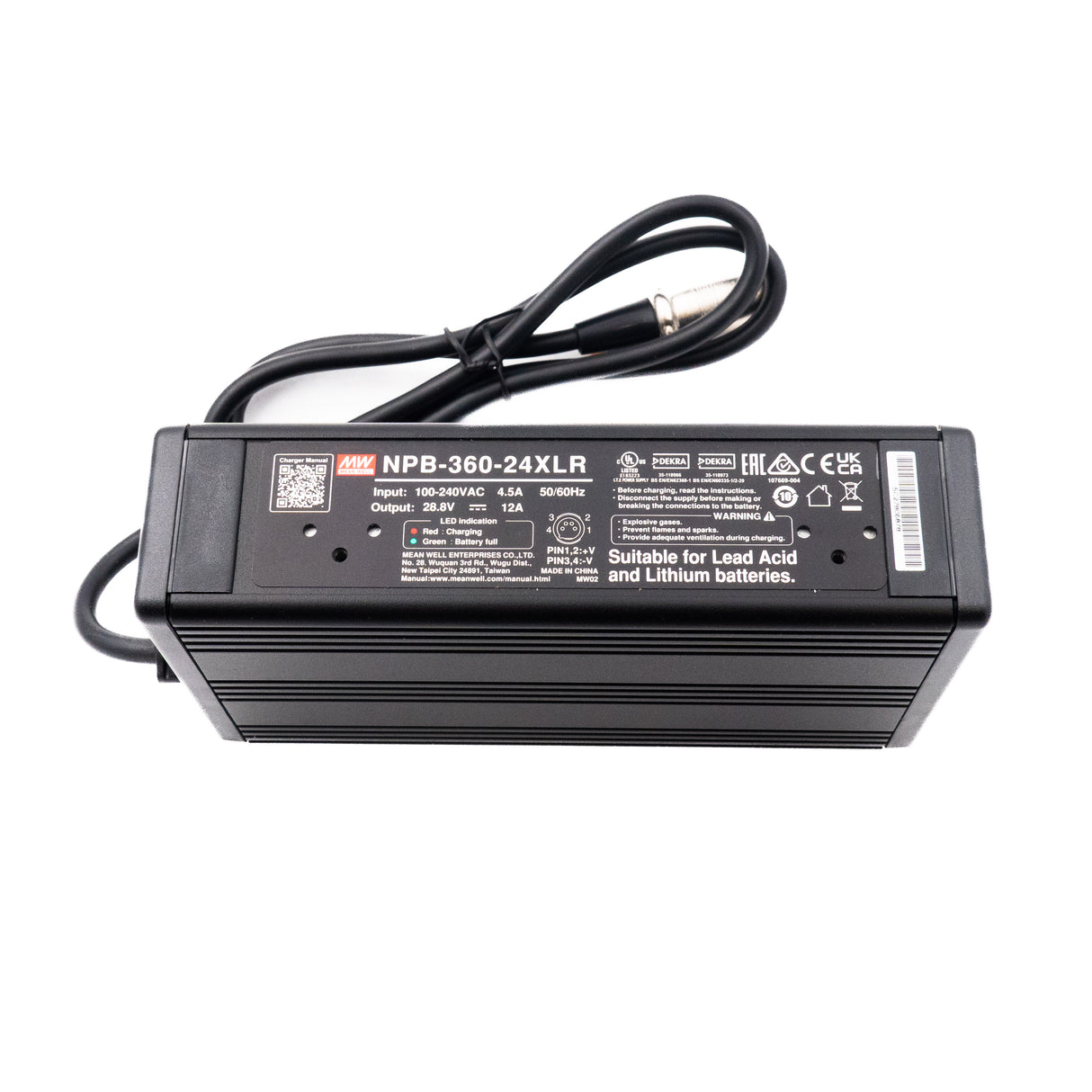 Mean Well NPB-360-24XLR Battery Charger 360W 24V 3 Pin Power Pin 12A - PHOTO 1