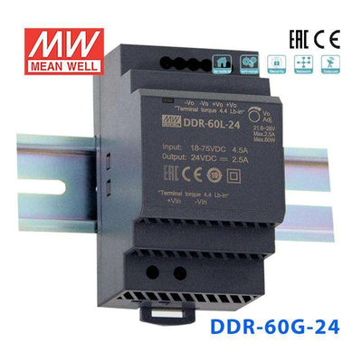 Mean Well DDR-60G-24 DC-DC Converter - 60W - 9~36V in 24V out 2.5A