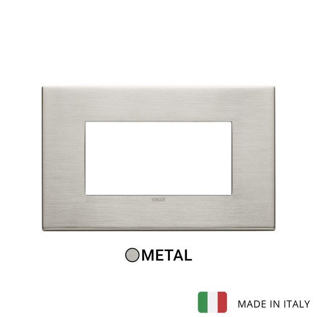 Vimar Eikon Plate 4M Metal Brushed Nickel