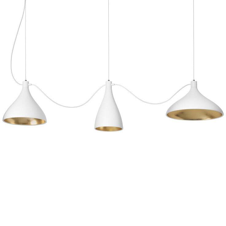 Pablo Pendant Swell XL String Mix White / Brass - PHOTO 1