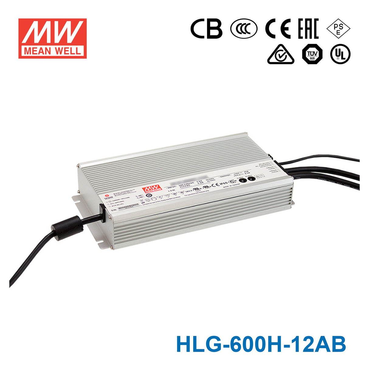 Mean Well HLG-600H-12AB Power Supply 480W 12V - Adjustable and Dimmable