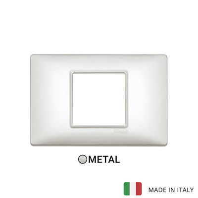 Vimar Plana Plate 2centrM Metallized White