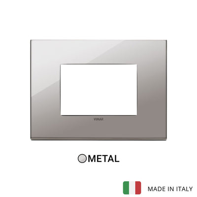 Vimar Eikon Exe Plate 3M Metal Black Chrome