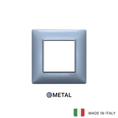 Vimar Plana Plate 2M Metal Metallized Blue - Square