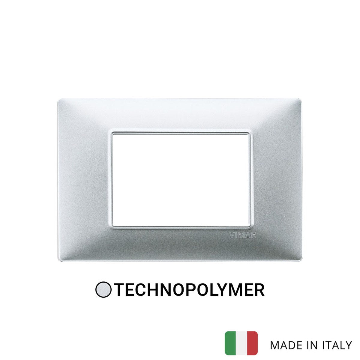 Vimar Plana Plate 3M Technopolymer Matt Silver