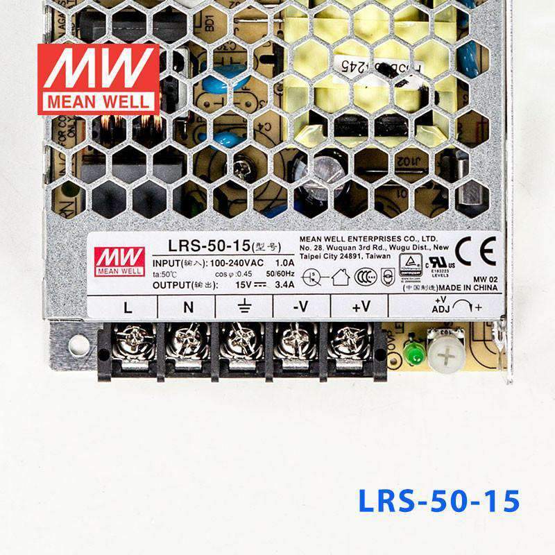 Mean Well LRS-50-15 Power Supply 50W 15V 3.4A - PHOTO 2