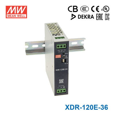 Mean Well XDR-120E-36 Economical Ultra Slim Din Rail Power Supply 119.88W 36V 3.33A