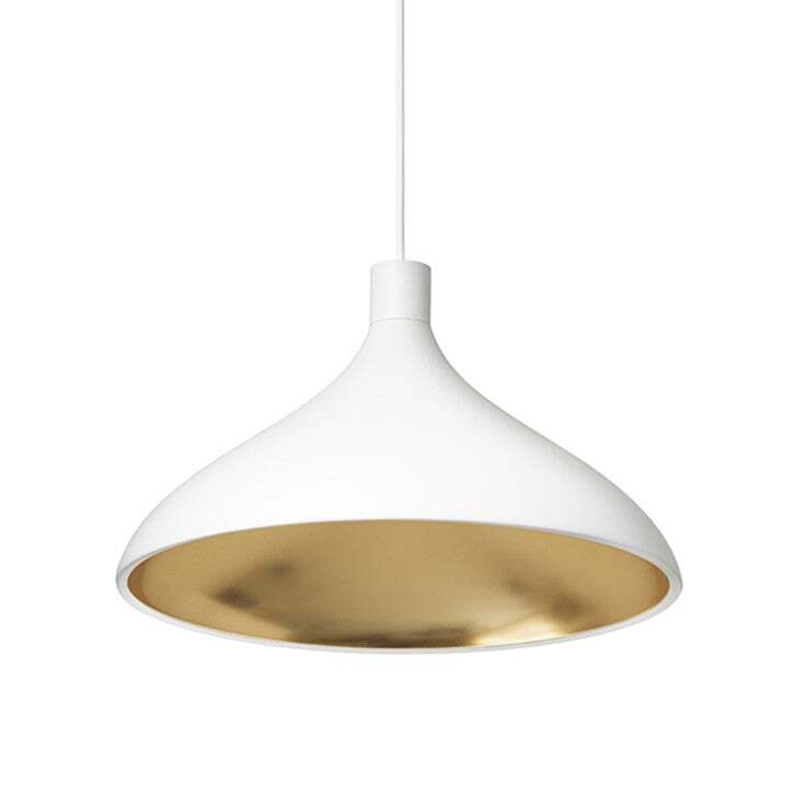 Pablo Pendant Swell Single Wide White / Brass
