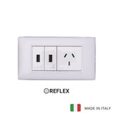 Vimar Plana Plastic 2 USB and 1 Socket - Reflex Snow - 10A - PHOTO 2