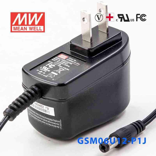 Mean Well GSM06U12-P1J Power Supply 06W 12V 500mA