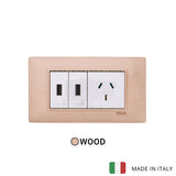 Vimar Plana Wood 2 USB and 1 Socket - Wood Maple - 10A