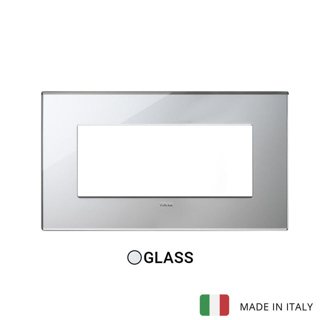 Vimar Eikon Exe Plate 5M Mirror Glass Ice Silver