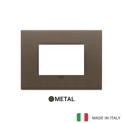 Vimar Eikon Plate 3M Metal Brushed Dark Bronze