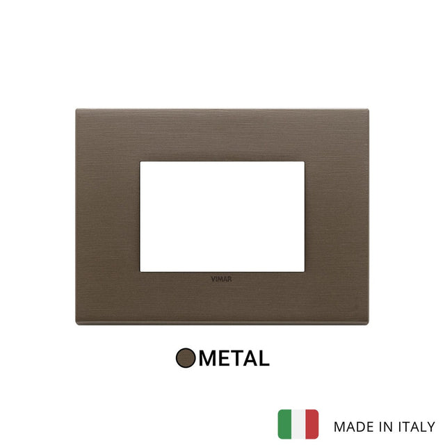 Vimar Eikon Plate 3M Metal Brushed Dark Bronze