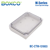 Boxco M-Series 130x180x35mm Plastic Enclosure, IP67, IK08, PC, Transparent Cover, Screw Type