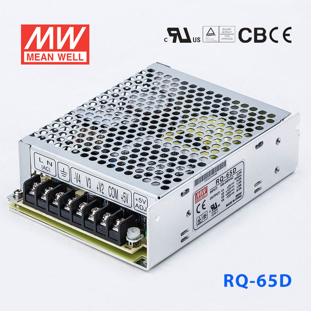 Mean Well RQ-65D Power Supply 65W 5V 24V 12V -12 4A