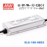 Mean Well ELG-100-48D2 AC-DC Single output LED Driver Mix Mode (CV+CC) with PFC 2A