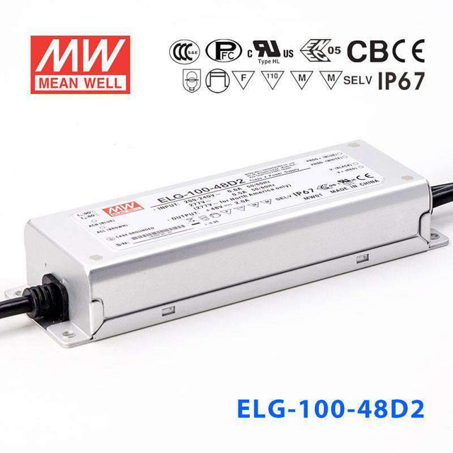 Mean Well ELG-100-48D2 AC-DC Single output LED Driver Mix Mode (CV+CC) with PFC 2A