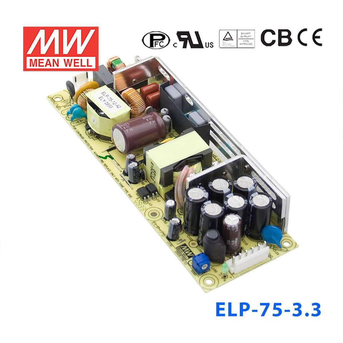 Mean Well ELP-75-3.3 Power Supply 49W 3.3V 15A