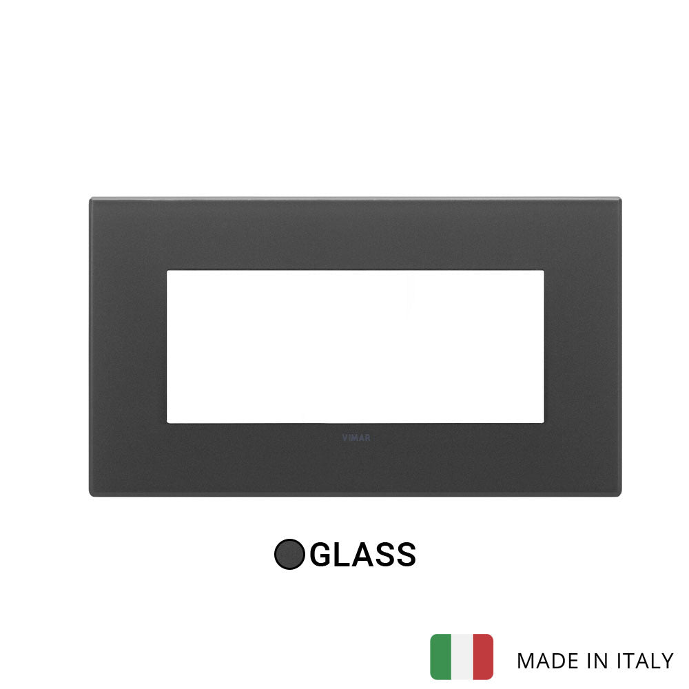 Vimar Eikon Exe Plate 5M Glass Satin Black