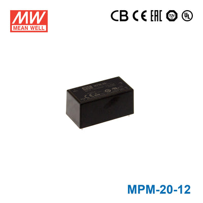 Mean Well MPM-20-12 Power Supply 20W 12V 1.8A