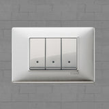 Vimar Plana Metal 3 Gang Switch - Brushed Aluminum - 16A - PHOTO 1