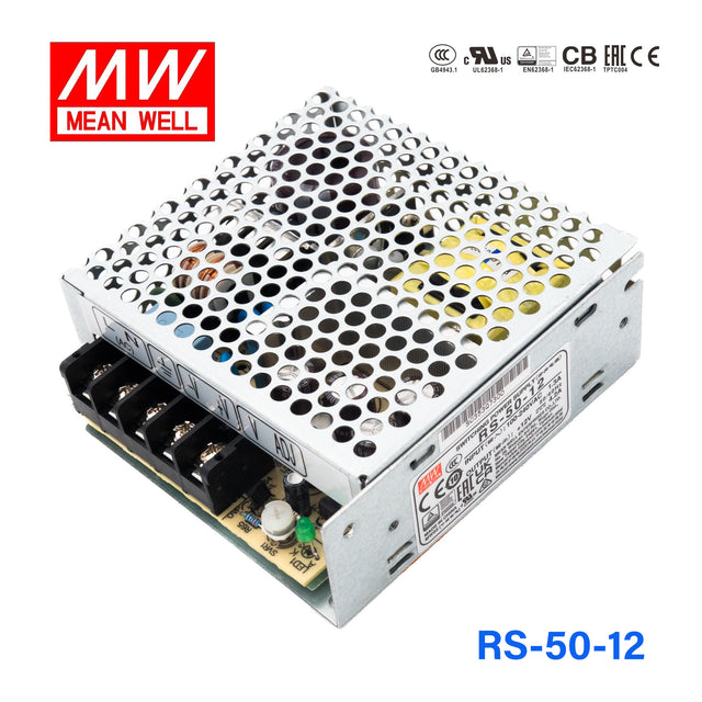 Mean Well RS-50-12 Power Supply 50W 12V 4.2A