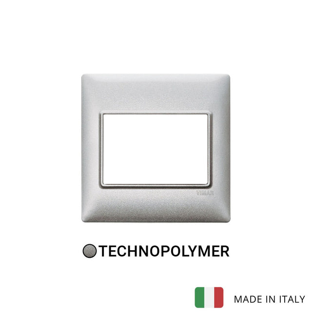 Vimar Plana Plate 5M BS Technopolymer Metallized Silver