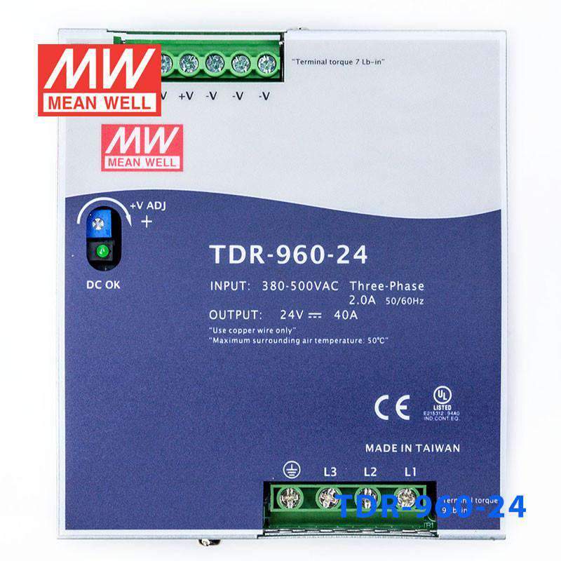 Mean Well TDR-960-24 Single Output Industrial Power Supply 960W 24V 40A - DIN Rail - PHOTO 2