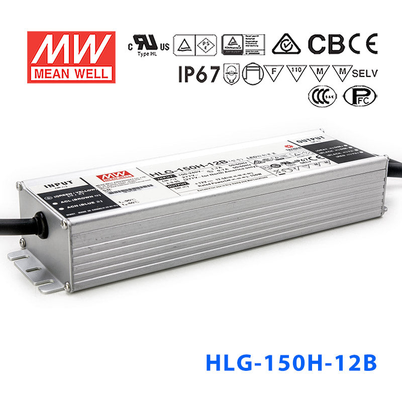 Mean Well HLG-150H-12AB Power Supply 150W 12V - Adjustable and Dimmable