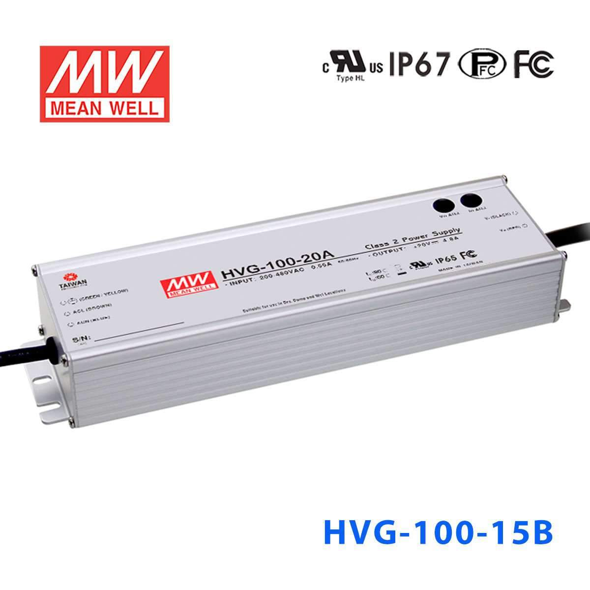 Mean Well HVG-100-15B Power Supply 75W 15V - Dimmable