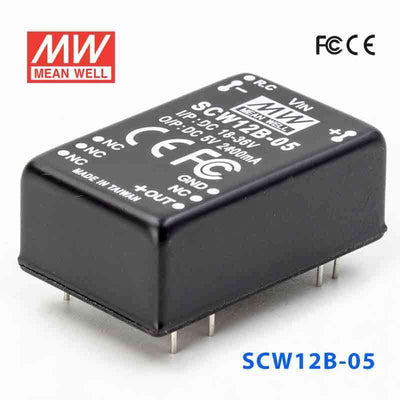 Mean Well SCW12B-05 DC-DC Converter - 12W 18~36V DC in 5V out 2.4A