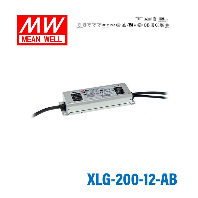 Mean Well XLG-200-12-AB Power Supply 192W 12V - Adjustable and Dimmable 16A