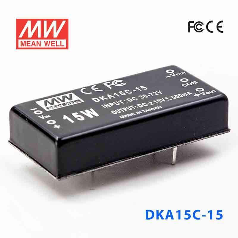 Mean Well DKA15C-15 DC-DC Converter - 15W - 36~72V in ±15V out 500mA