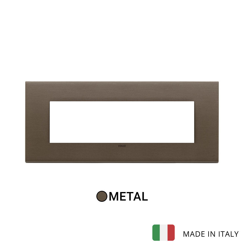 Vimar Eikon Exe Plate 7M Metal Brushed Dark Bronze