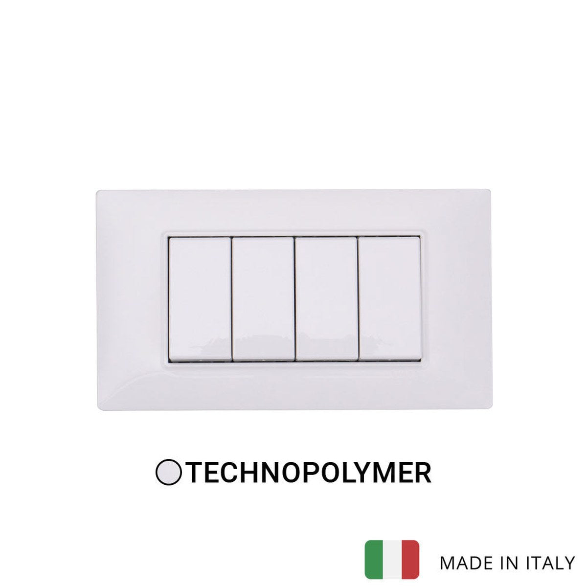 Vimar Plana Technopolymer 4 Gang Switch - White - 16A - PHOTO 2