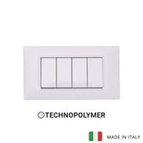 Vimar Plana Technopolymer 4 Gang Switch - White - 16A - PHOTO 2