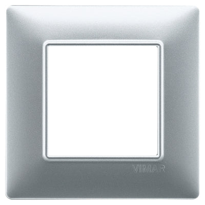 Vimar Plana Plate 2M Technopolymer Matt Silver - Square