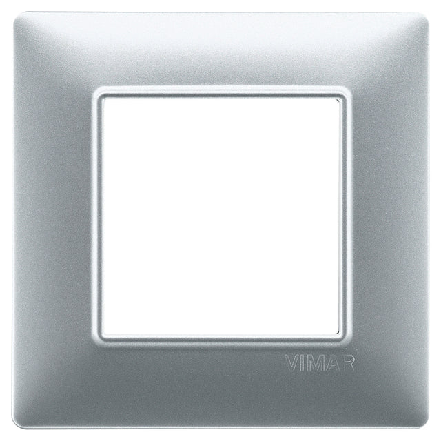 Vimar Plana Plate 2M Technopolymer Matt Silver - Square
