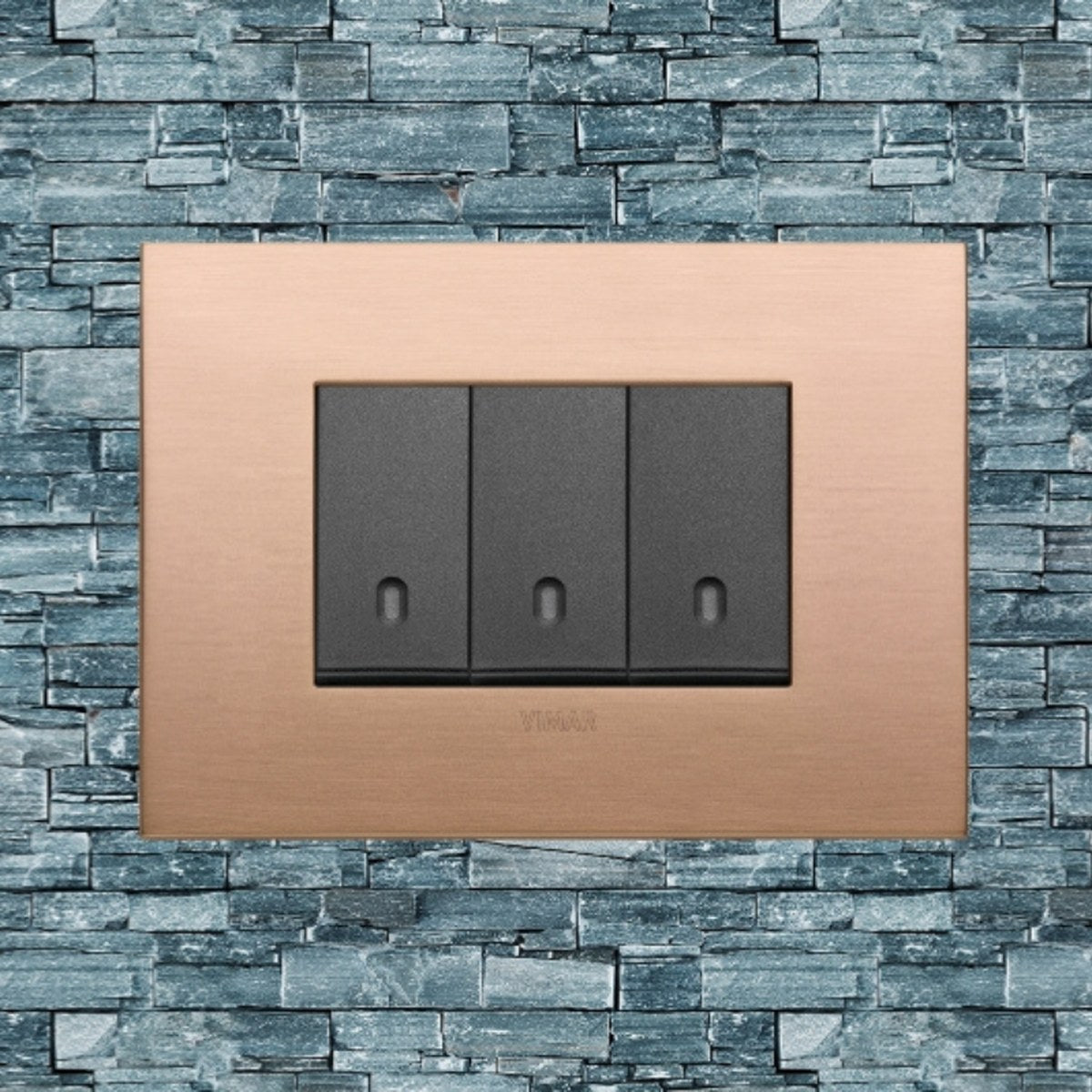 Vimar Arke Metal 3 Gang switch - Brushed Copper - 16A - PHOTO 2