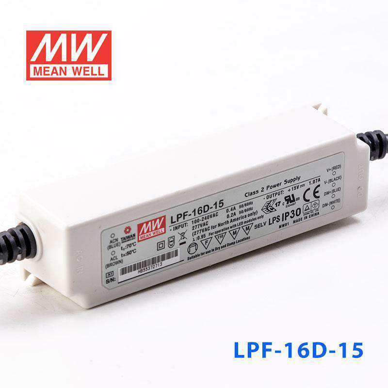 Mean Well LPF-16D-15 Power Supply 16W 15V - Dimmable 1.07A - PHOTO 1