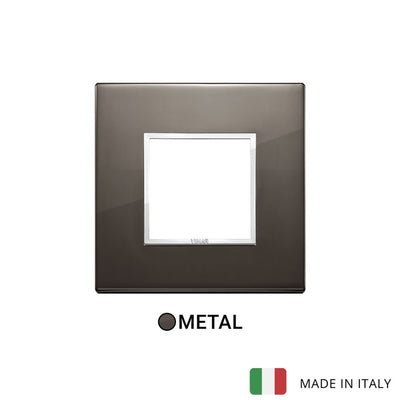 Vimar Eikon Evo Plate 2M Aluminium Black Sapphire - Square