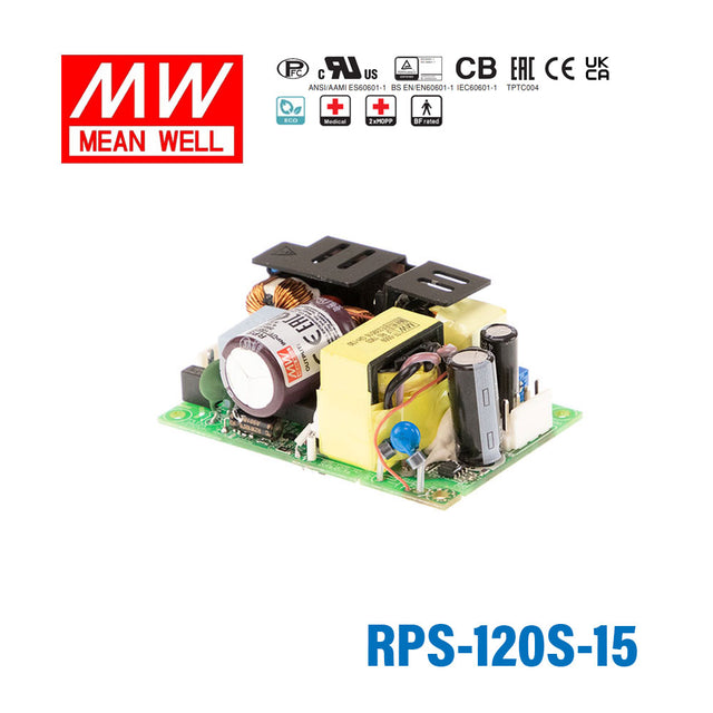 Mean Well RPS-120S-15 Green Power Supply W 15V 7.6A - Medical Power Supply