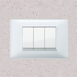 Vimar Plana Plastic 3 Gang Switch - White - 16A - PHOTO 10